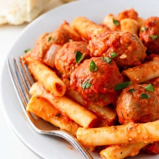 Baked Ziti with Meatball