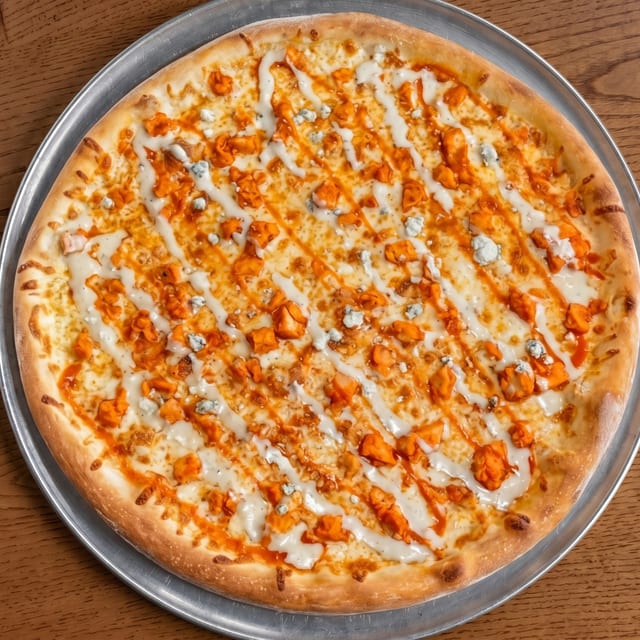 Spicy Buffalo Chicken Pizza.