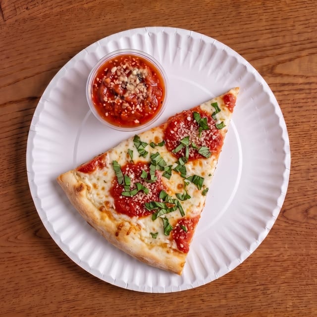 Fresh Mozzarella Pizza Slice.