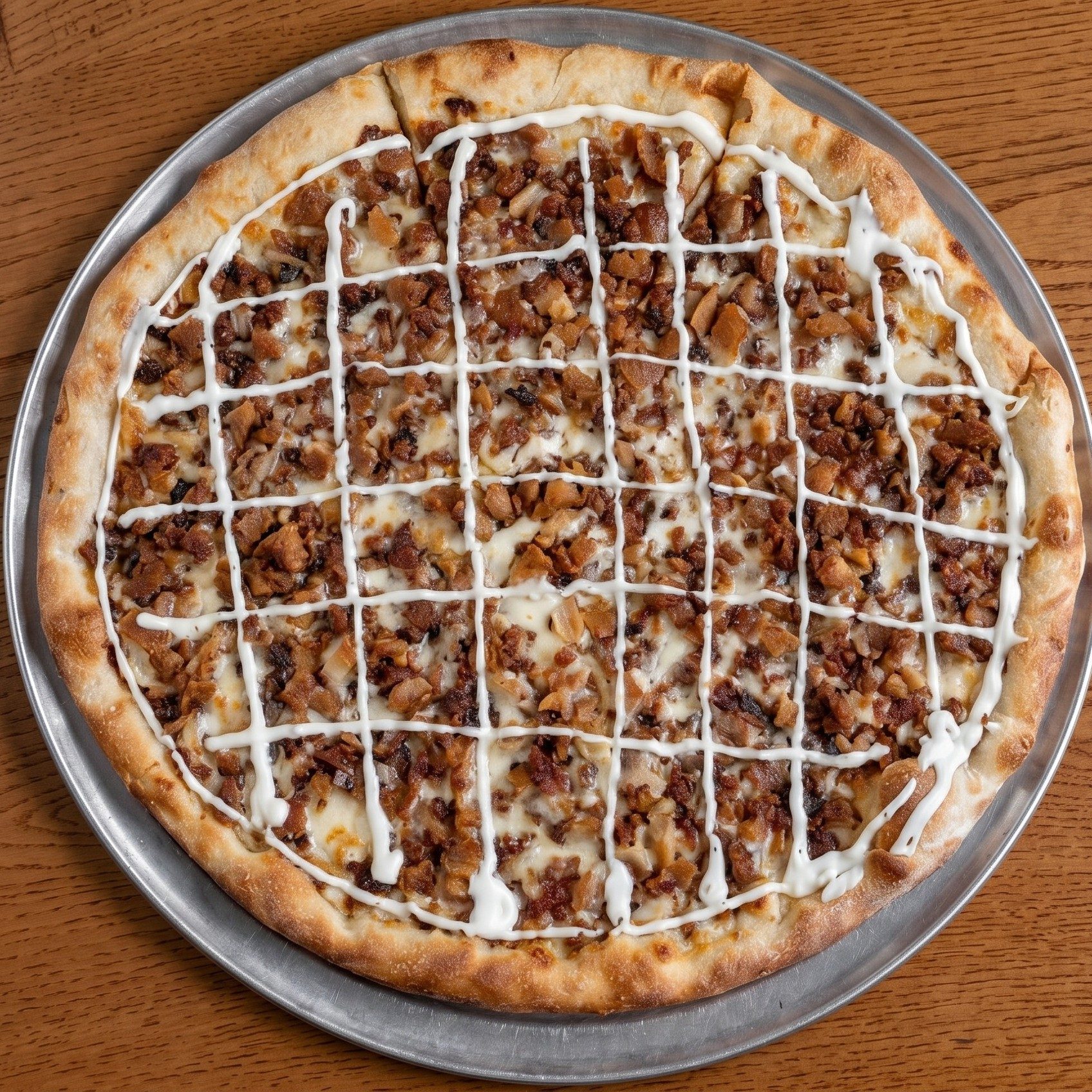 Bacon Chicken Ranch Pizza.