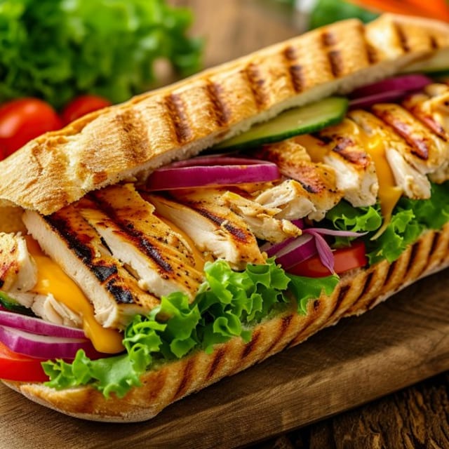 Grilled Chicken Hero Lettuce & Tomato.
