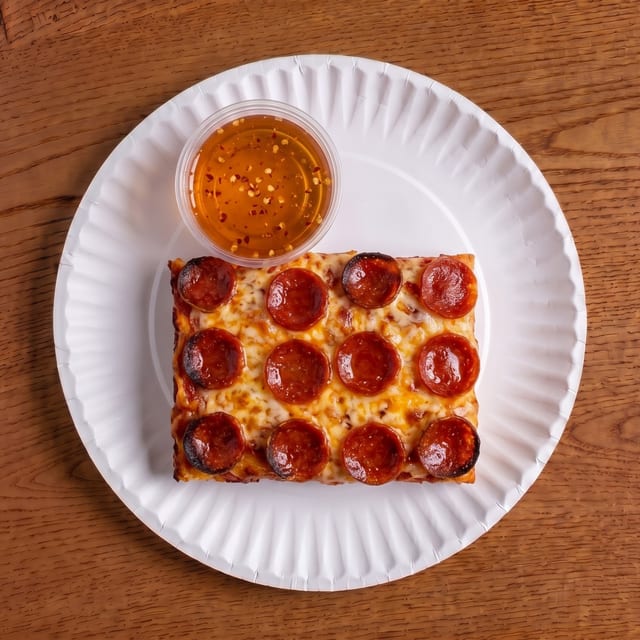 Hot Honey Pepperoni Square Slice.