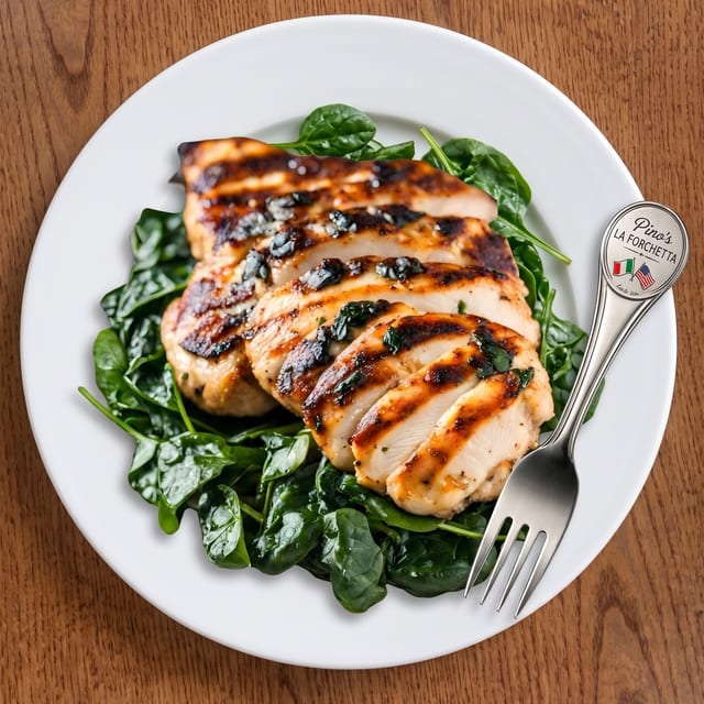 Grilled Chicken with Spinach.